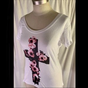 Express Cross and Lace Graphic Tee
